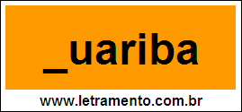 Palavra Guariba Para Completar Com a Letra G