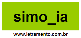 Palavra Simonia Para Completar Com a Letra N
