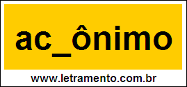 Palavra Acrônimo Para Completar Com a Consoante R