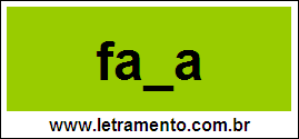 Palavra Fava Para Completar Com a Letra V