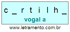 Letramento Palavra Cartilha Com a Vogal A