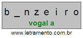 Letramento Palavra Banzeiro Com a Vogal A