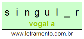 Letramento Palavra Singular Com a Vogal A