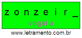 Letramento Palavra Zonzeira Com a Vogal A