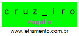 Letramento Palavra Cruzeiro Com a Vogal A