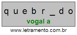 Letramento Palavra Quebrado Com a Vogal A