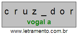 Letramento Palavra Cruzador Com a Vogal A