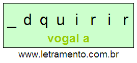 Letramento Palavra Adquirir Com a Vogal A