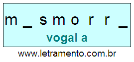 Letramento Palavra Masmorra Com a Vogal A