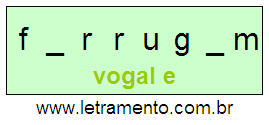 Letramento Palavra Ferrugem Com a Vogal A