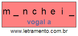 Letramento Palavra Mancheia Com a Vogal A