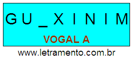 Palavra Guaxinim Escrita em Caixa Alta Para Letramento